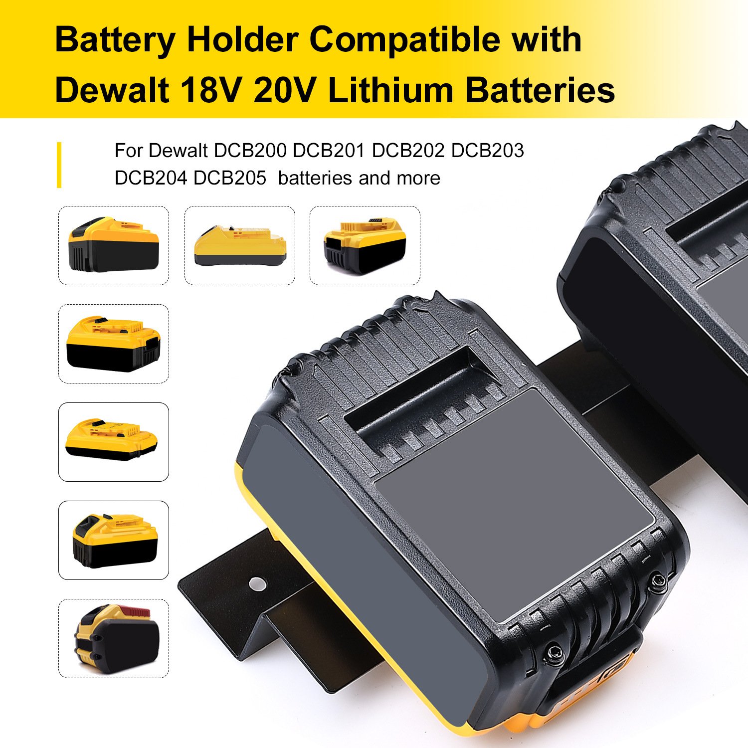 High Quality 2Pack Battery Mount Storage Holder For Dewalt Power Tools Battery 20V Easy To Install And Well Made Wholesale Price