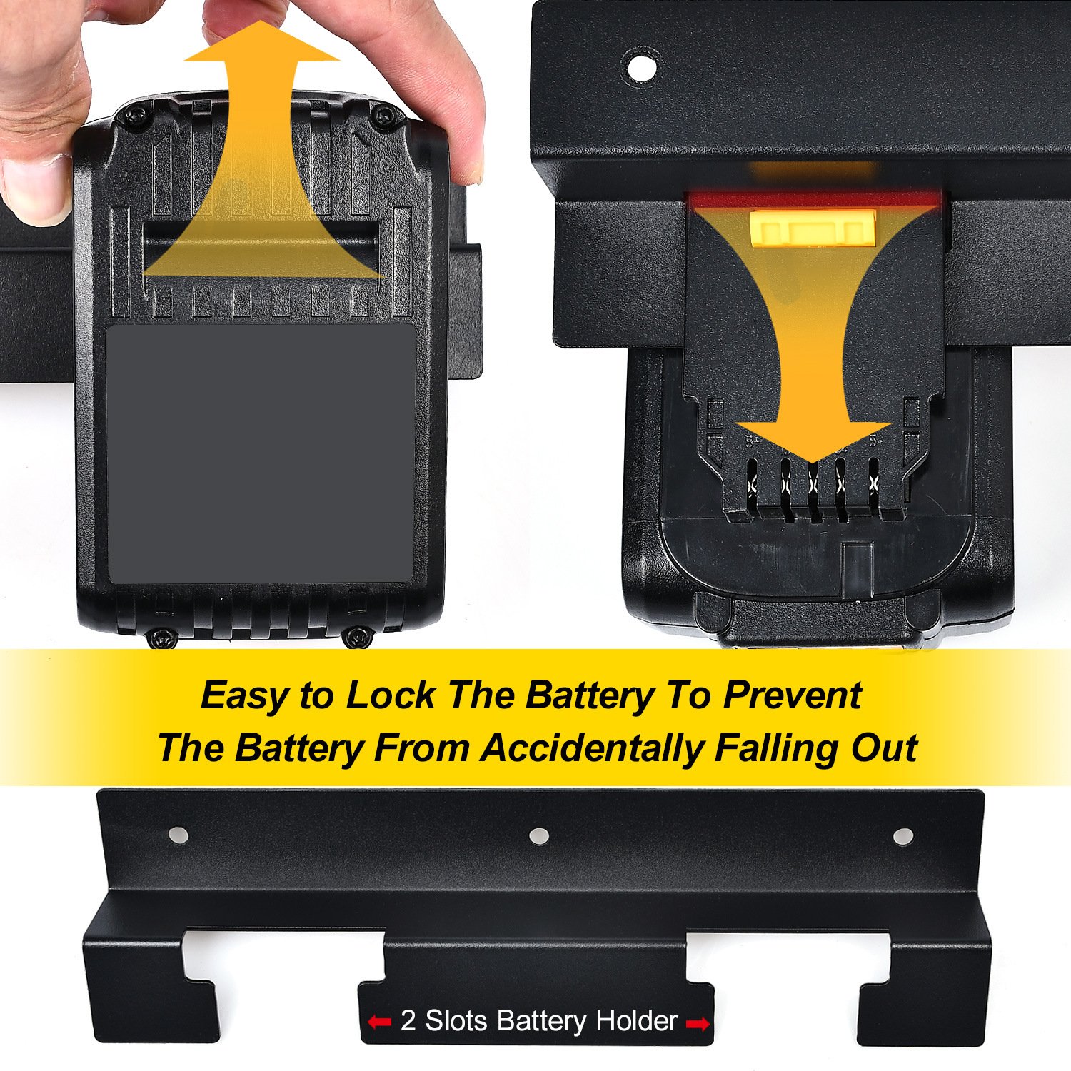 High Quality 2Pack Battery Mount Storage Holder For Dewalt Power Tools Battery 20V Easy To Install And Well Made Wholesale Price
