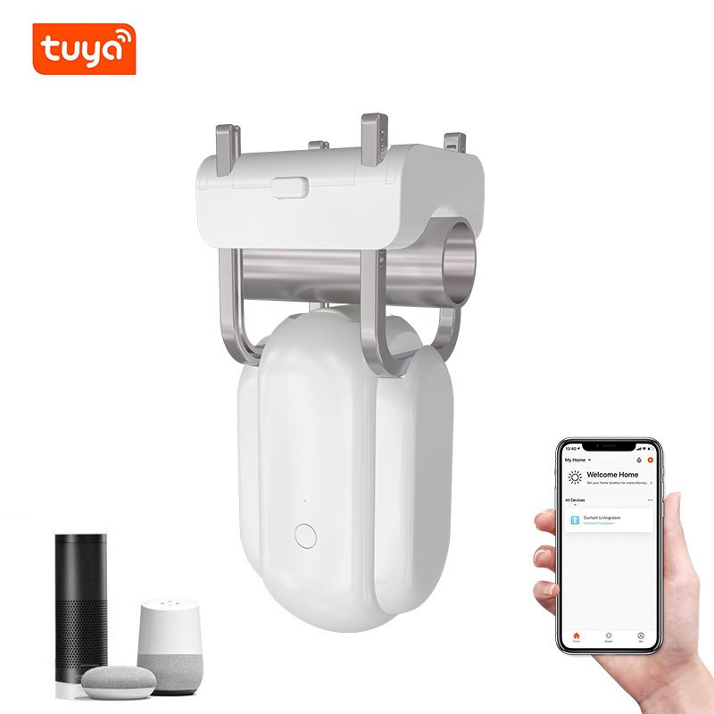 2022 New Design WIFI Automatic Curtain Switch Bot Free Install Wireless Curtain Rod Opener Alexa Curtain Motor