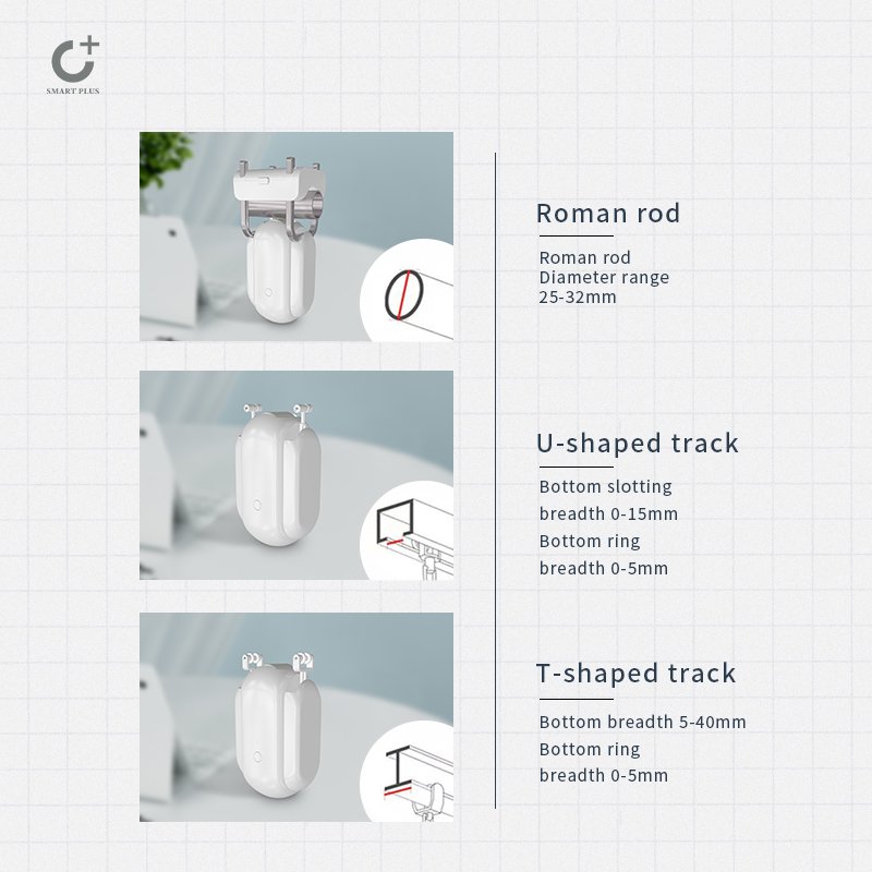 2022 New Design WIFI Automatic Curtain Switch Bot Free Install Wireless Curtain Rod Opener Alexa Curtain Motor