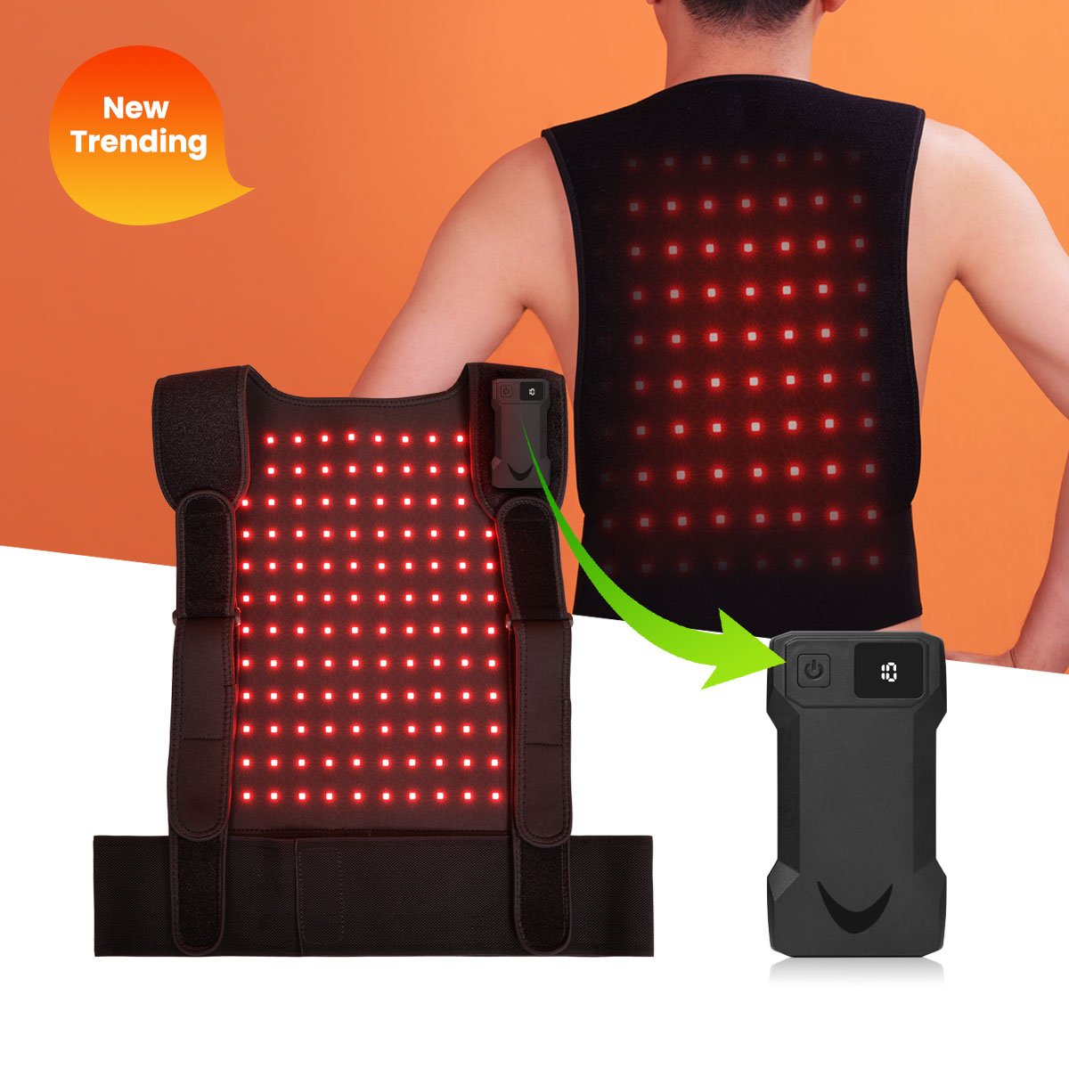 IDEARED Netw Wearable Vest Belt RLB150 660nm 850nm Red Light Therapy Vest Body Pain Relief Belt Wrap For Full Body