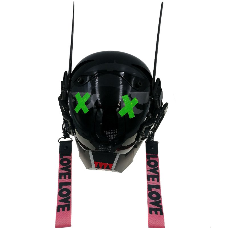 Cyberpunk mask for men Futuristic Punk Techwear, with Braids Mask Cosplay Halloween Fit Party Music Festival Accessories