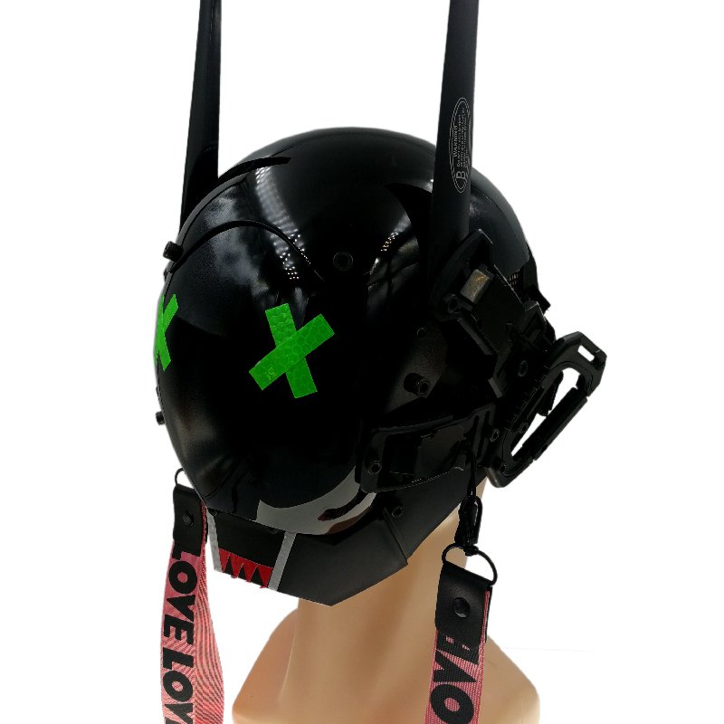 Cyberpunk mask for men Futuristic Punk Techwear, with Braids Mask Cosplay Halloween Fit Party Music Festival Accessories