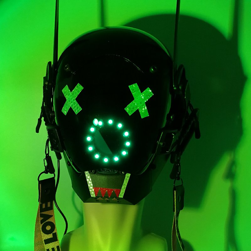 Cyberpunk mask for men Futuristic Punk Techwear, with Braids Mask Cosplay Halloween Fit Party Music Festival Accessories