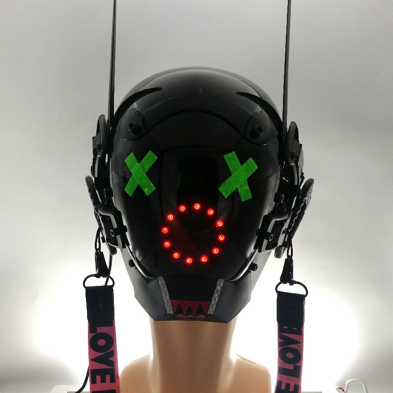 Cyberpunk mask for men Futuristic Punk Techwear, with Braids Mask Cosplay Halloween Fit Party Music Festival Accessories