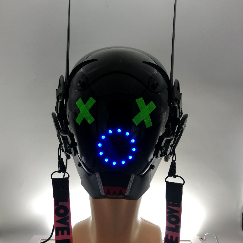 Cyberpunk mask for men Futuristic Punk Techwear, with Braids Mask Cosplay Halloween Fit Party Music Festival Accessories