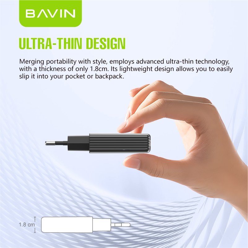 BAVIN wholesale custom PC2016Y qc3.0 pd 30w usb c wall mobile cell phone fast charging charger