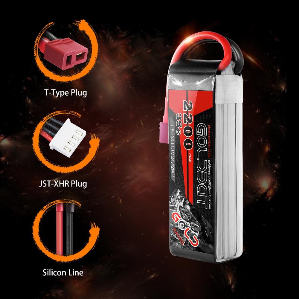 GOLDBAT 2200 mah 3S 11.1V 30C battery for rc helicopter battery FPV drone max 60C Drone Battery Hot sales High capacity
