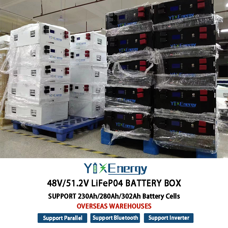 YIXIANG DIY JK 200A BMS LifePo4 Metal Battery Case 48V 280Ah 302Ah 304Ah 320Ah Battery Box For Solar Storage Battery