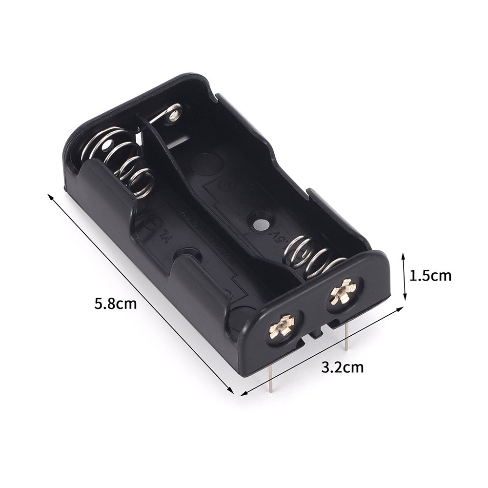 Factory customised High quality 2AA battery holder with pins 2 slots 1.5V AA batteries with plug, easy to use