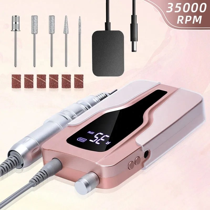 35000RPM Electric Nail Drill Professional Nail Lathe For Gel Polishing Portable Manicure Machine Nails Accessories And Tools
