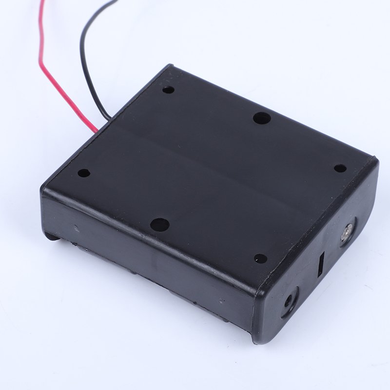 Factory 2*D battery holder with wire plastic black battery storage box two slot