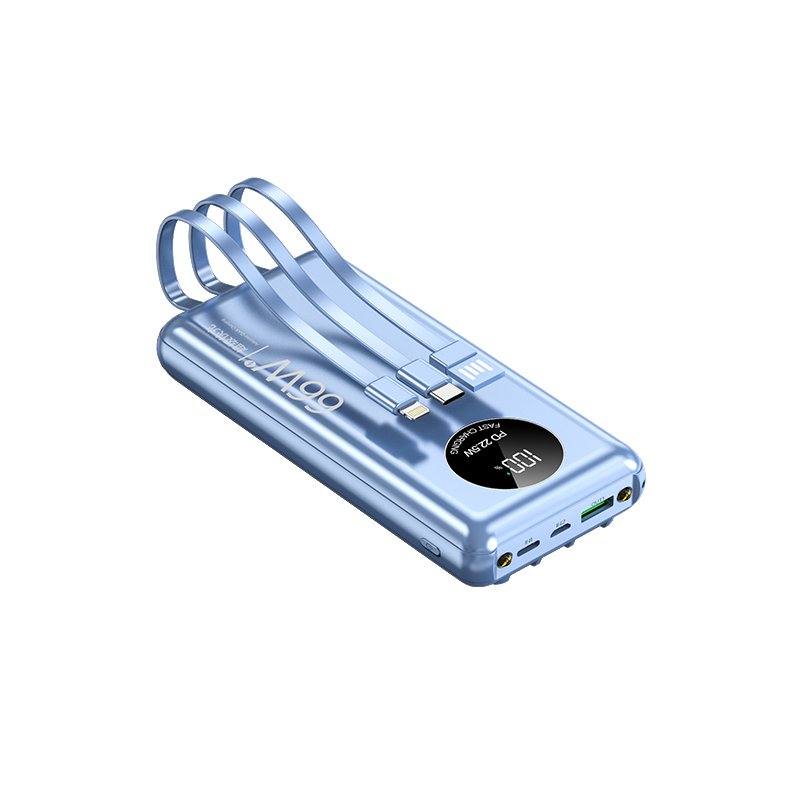 Fast Charging Built in Cable Power Banks Portable Charging High Capacity Digital Display 20000mAh Powerbank for Mobile Phone
