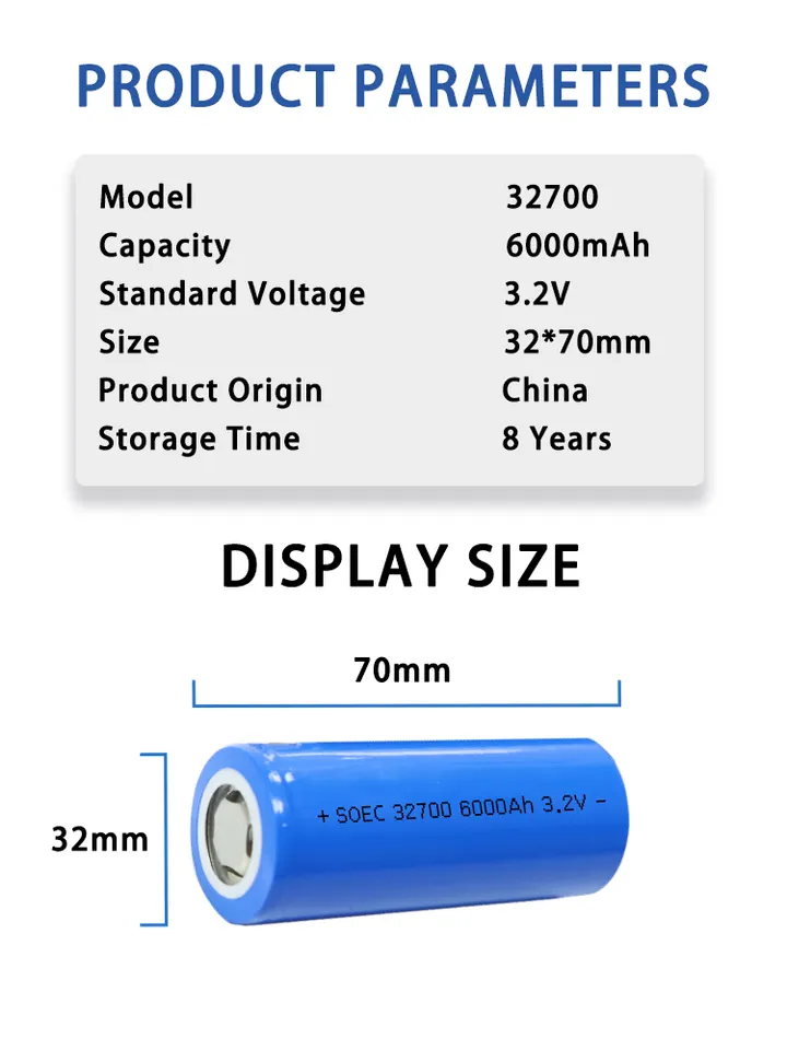 Hot sale 3.2v Lifepo4 cylindrical cells 32700 32650 6000mah Lifepo4 Battery cell For Energy Storage