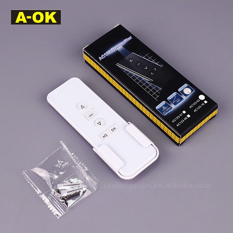 AC123-06 Smart Electric Curtain Tubular Roller Blinds motor accessories remote control Hand-held Emitters AOK 433.92 A-OK opener