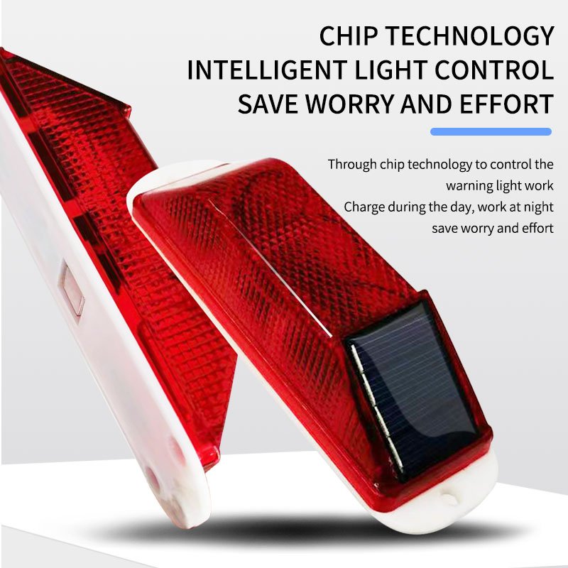 Red Car Solar Strobe Warning LED Lamp Chip Control Bridge ricaricabile Night Driving Traffic Safety attenzione Light accessory