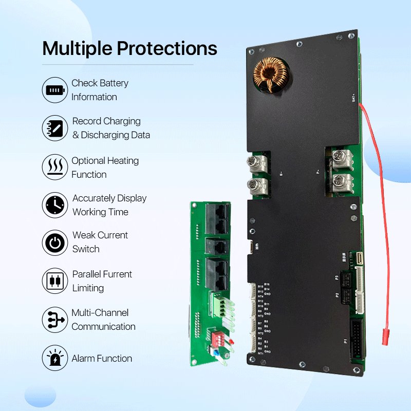 Battery LifePO4 4S 12V 8S 24V 16S 48V Smart Bms Accessories BT Module LCD Display Screen UART 485 CAN Cable SOC Active Equalizer