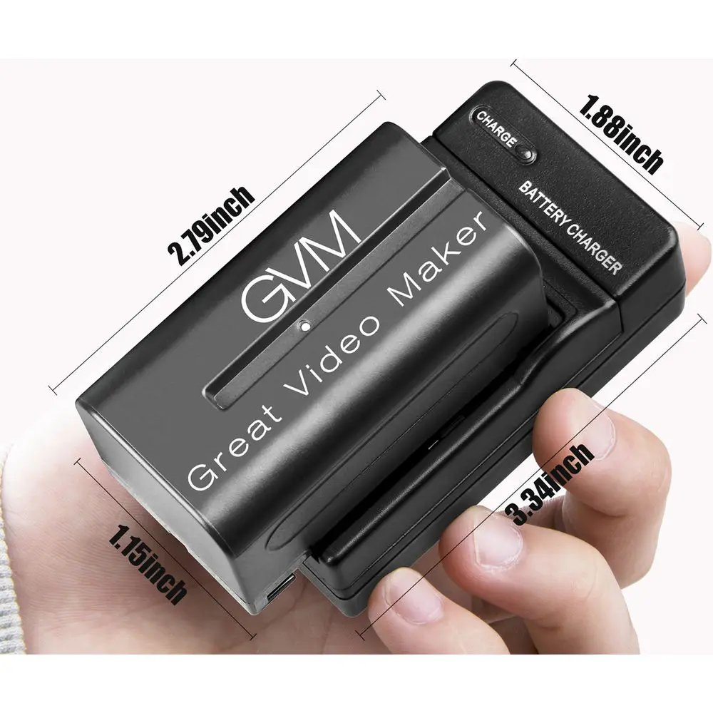 GVM Official NP-F750 4400mAh Batteries with Travel Chargers (Set of 2)