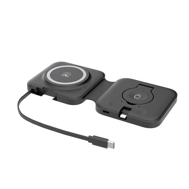 Top Selling Products 2024 Phones Charger Portable Charger With Built-in Retractable Cable Stretchable Magnetic Wireless Charger