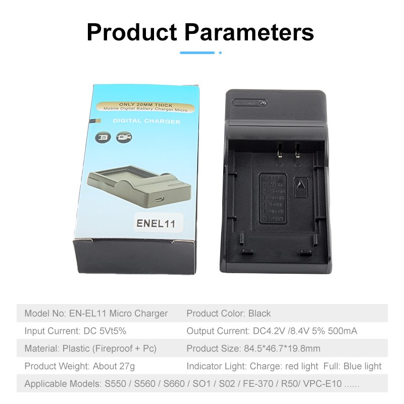Coolpix EN-EL11 Battery USB Charger With Indicator Light Charger NP-BY1 ENEL11 LI-60B for Nikon S550 S560 S660 S01 S02 R50 Camer