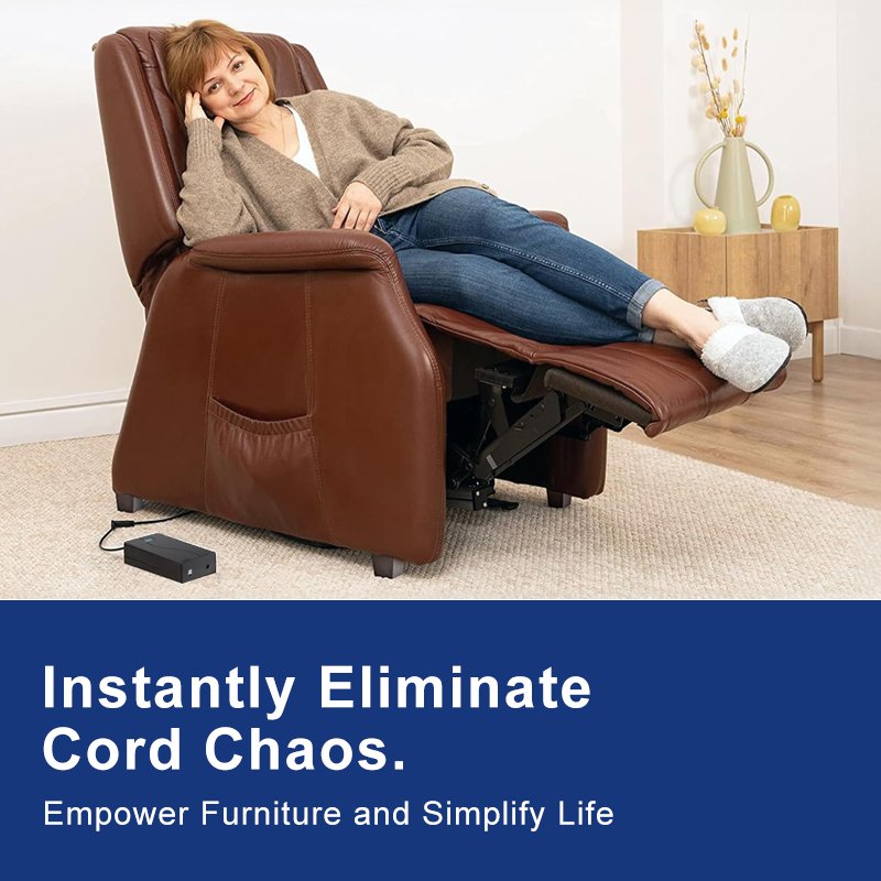 Universal 2-Pin Compatibility Battery Pack 2500mAh Wireless Rechargeable Battery Pack for Reclining Furniture