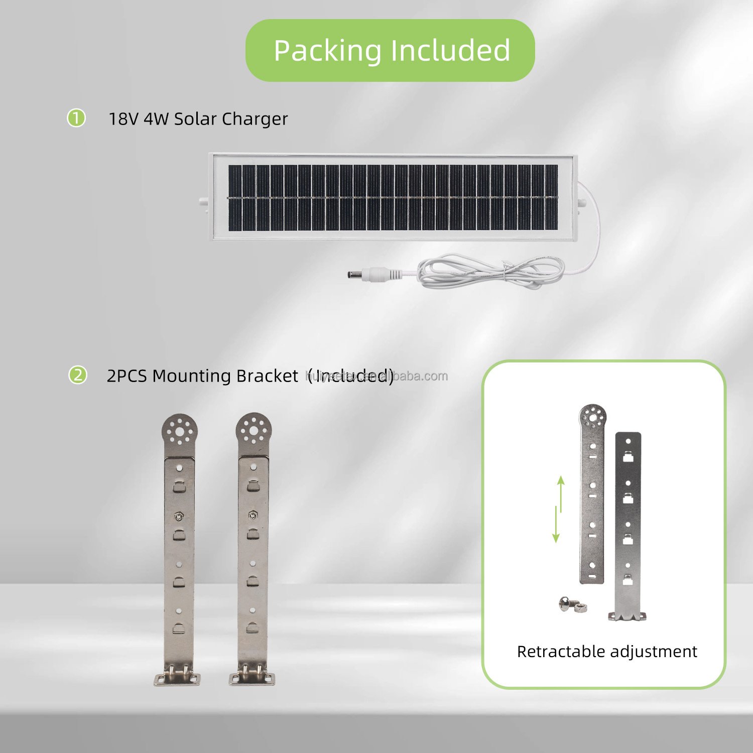 Solar Panel Charger 18V for Motorized Battery Blind/Shade Motors Motorized Window Roller Shade Electric Smart Roller Blind/Shade