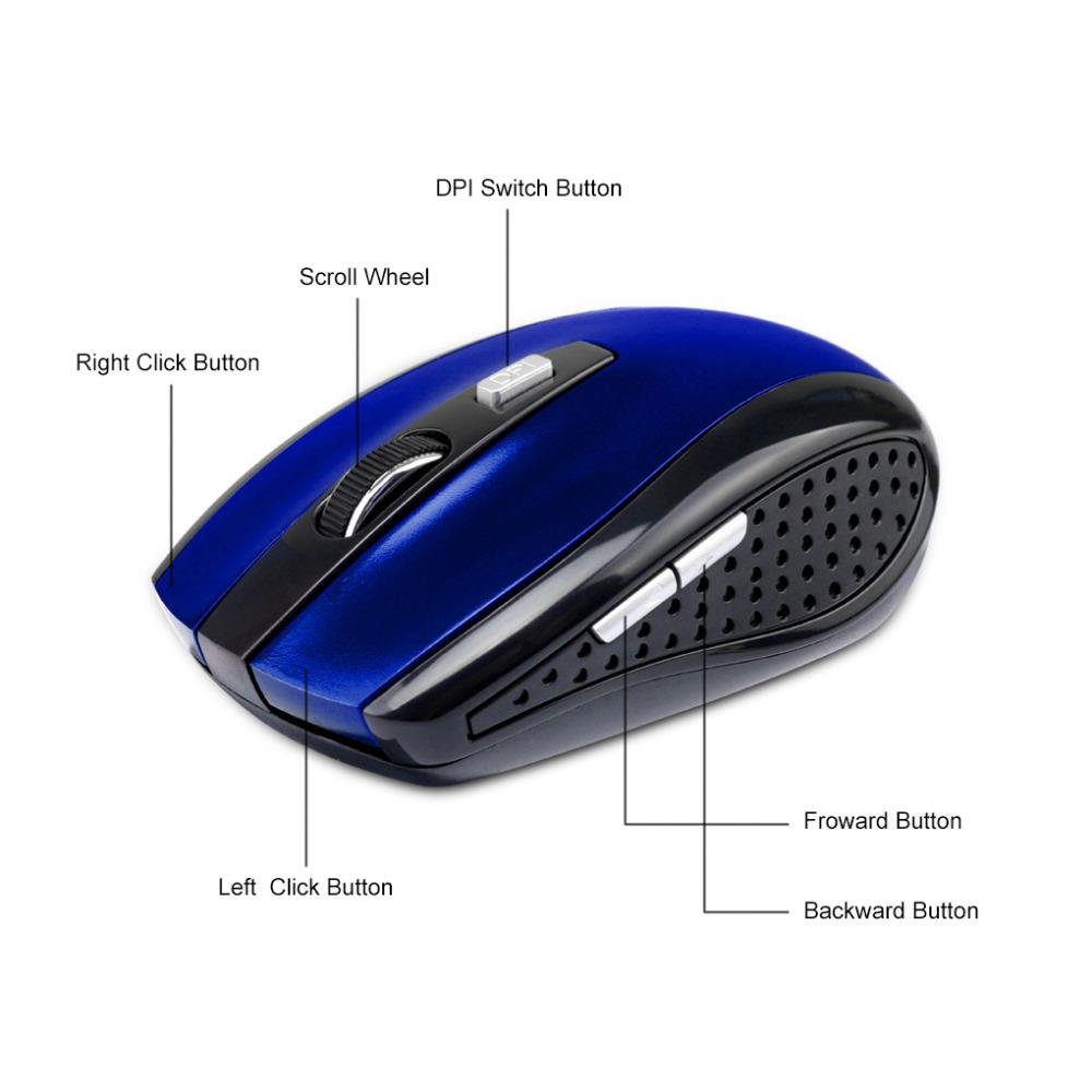 FACTORY USB Wireless Mouse 2.4Ghz Gamer Mouse 3-Gear 6 Keys Mute For PC Laptop Office Adjustable Gaming Mice Battery Mouse