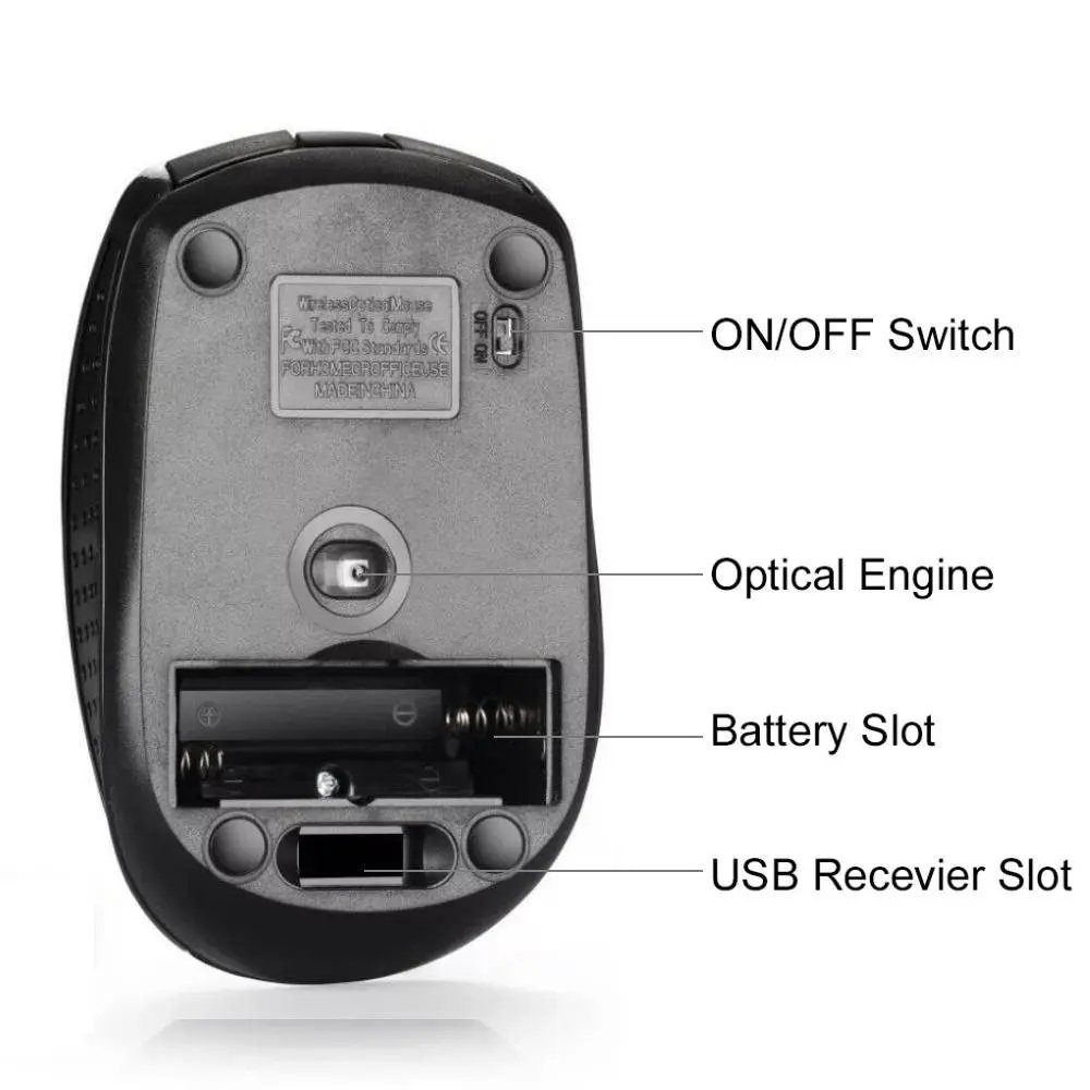 FACTORY USB Wireless Mouse 2.4Ghz Gamer Mouse 3-Gear 6 Keys Mute For PC Laptop Office Adjustable Gaming Mice Battery Mouse