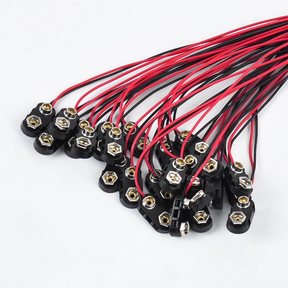 turdy T-Shaped 9V Battery Terminal Clip with Hard Shell Reliable Connections for Instruments & Testers Battery Accessories