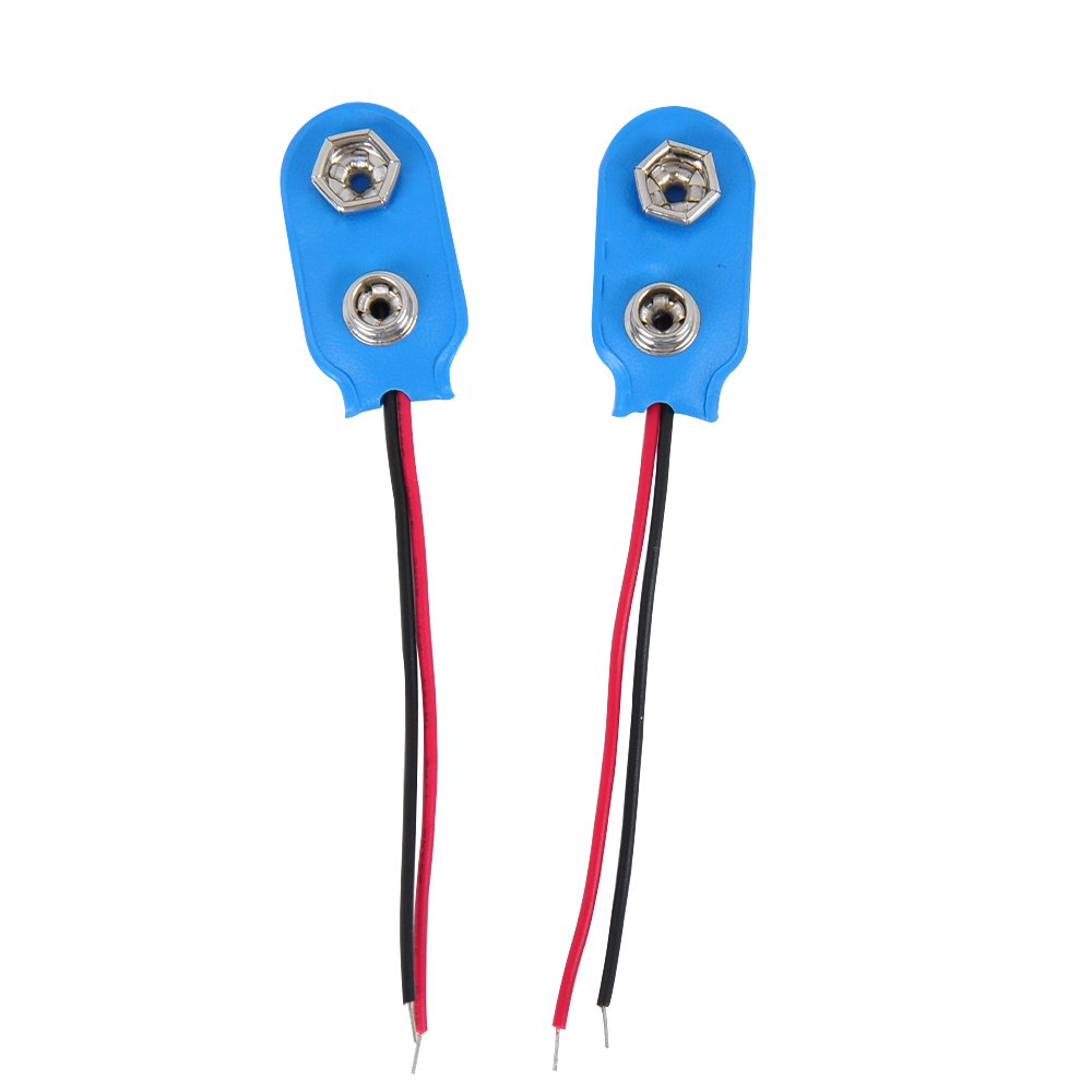 Factory Sales 9V Battery Clip for Electronic Products I-type Connector Clip with Leads 15cm