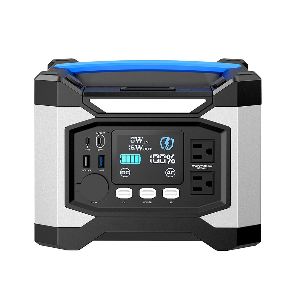 ATEM POWER 518Wh DC AC 500W Lithium Battery Bank Portable Power Station with USB Type-C Port for Outdoor Camping