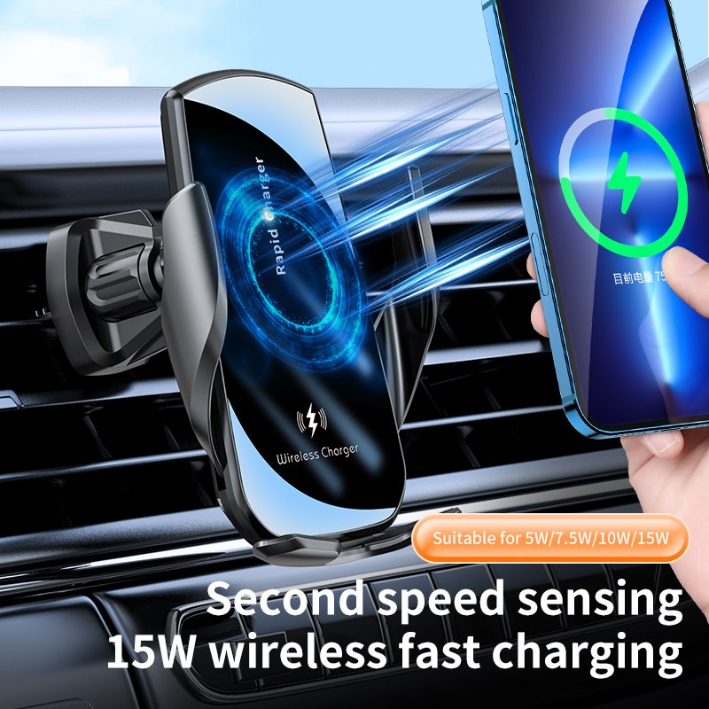 Wireless Car Charger Fast Charging for iPhone Samsung phone holder for car 2024 40W Air Vent Induction gravity Car Phone Holder