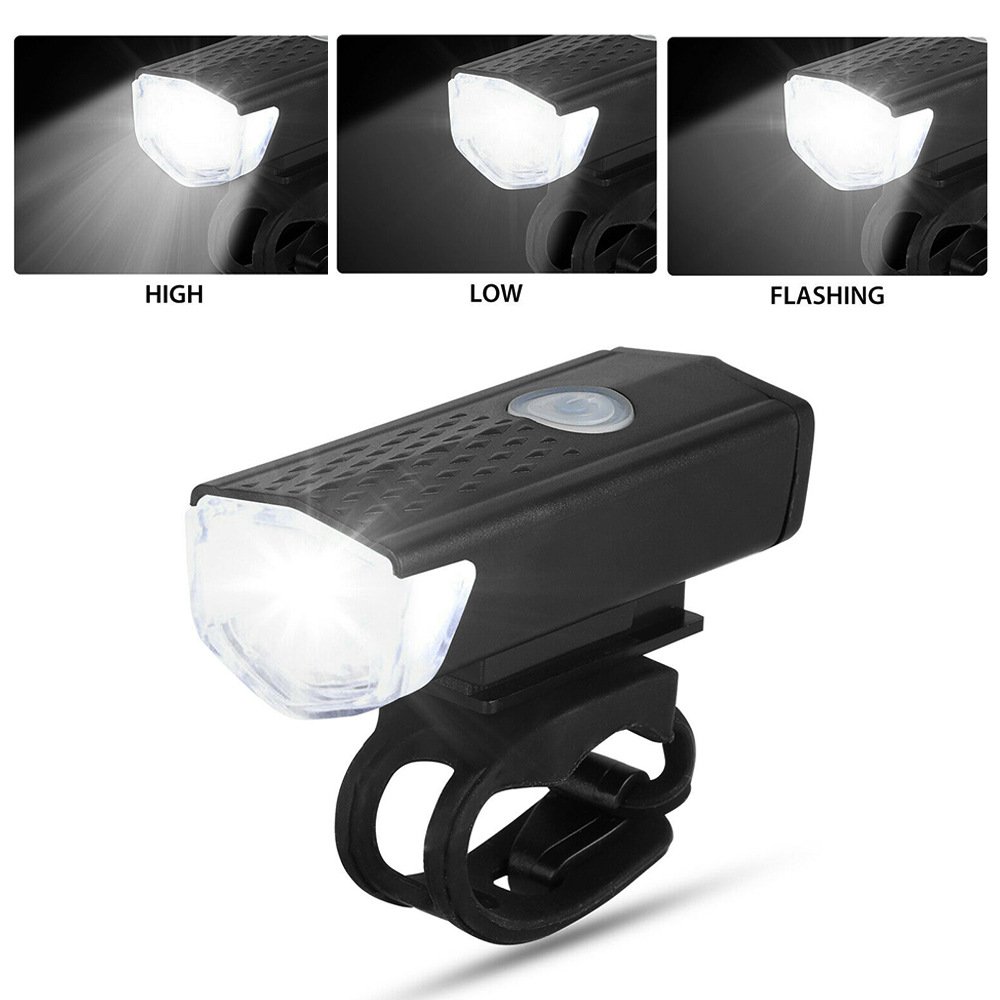 RTS AT Rechargeable bicycle set Headlights Waterproof rating IPX-4 Maximum ABS bike front light 3 modes fast charging