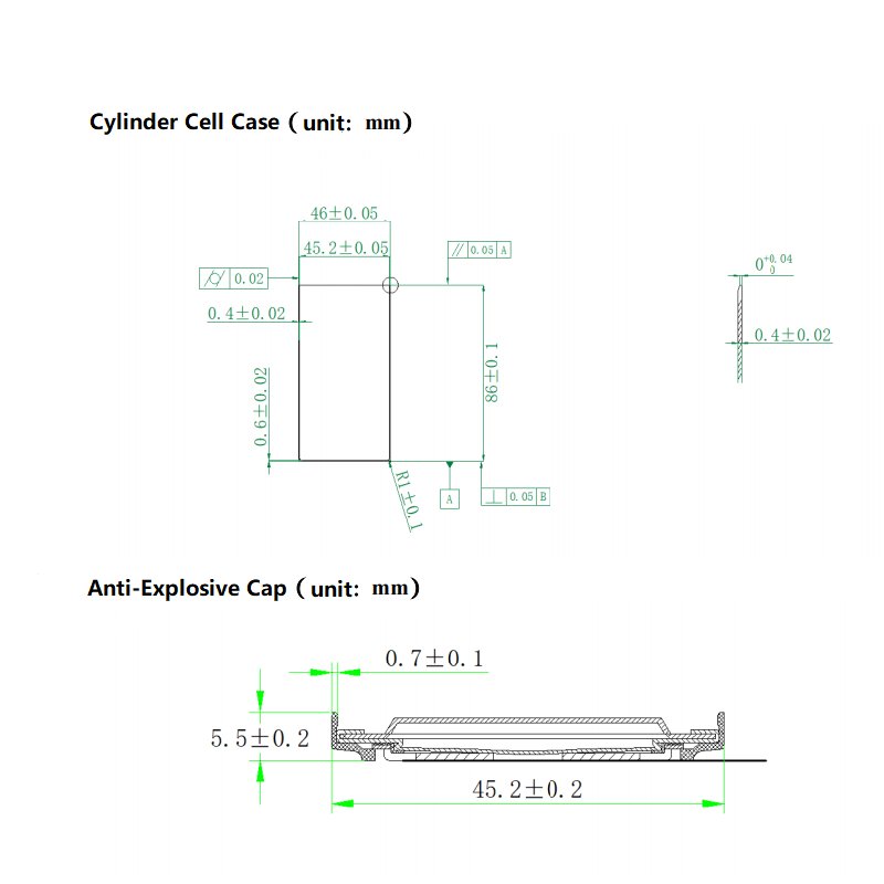 4680 Cylindrical Battery Case Cylinder Cell Case for Lithium Ion Battery Accessories Materials