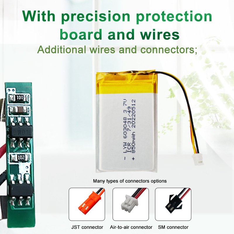 Customized OEM/ODM 850mAh 1500mah 1000mAh Lipo Pack Rechargeable Polymer 3.7v Lithium ion Battery
