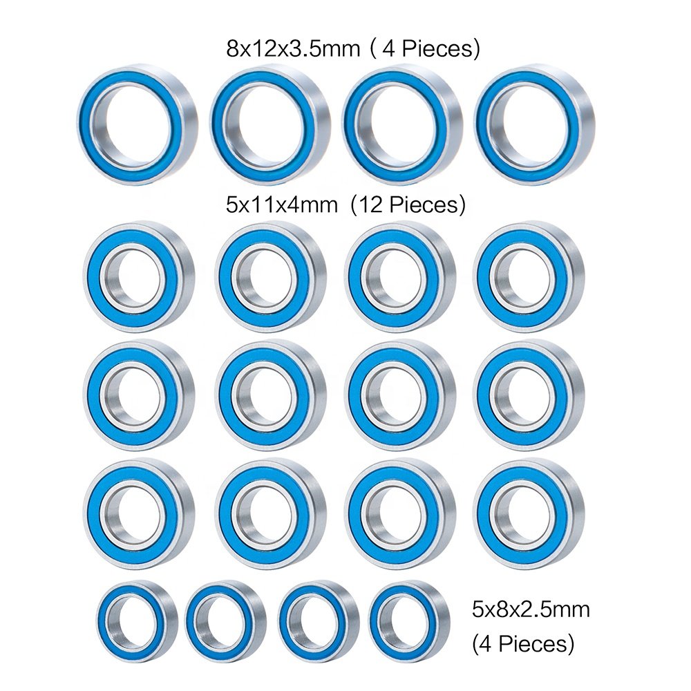 20Pcs Wheel Bearing Repair Kits Axle Sealed Bearing Kit for Tamiya TT-01 1/10 RC Crawler Car Upgrade Parts Accessories