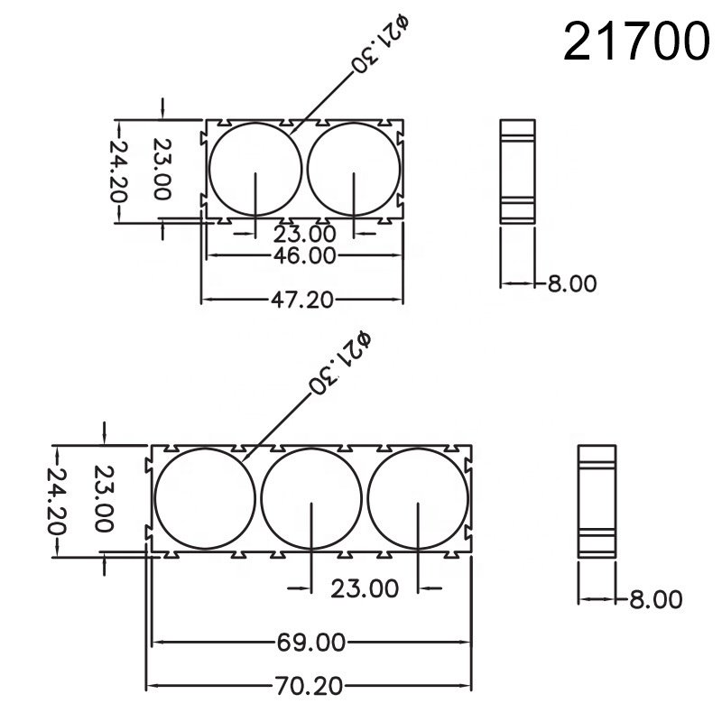 Black plastic lithium battery holder 33140 18650 21700 battery holder for battery pack accessories