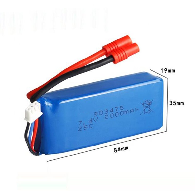 Lipo Battery Manufacturer 903475 7.4V 2000mAh 25C lipo batterie 2S For Removable Drones accessories Battery