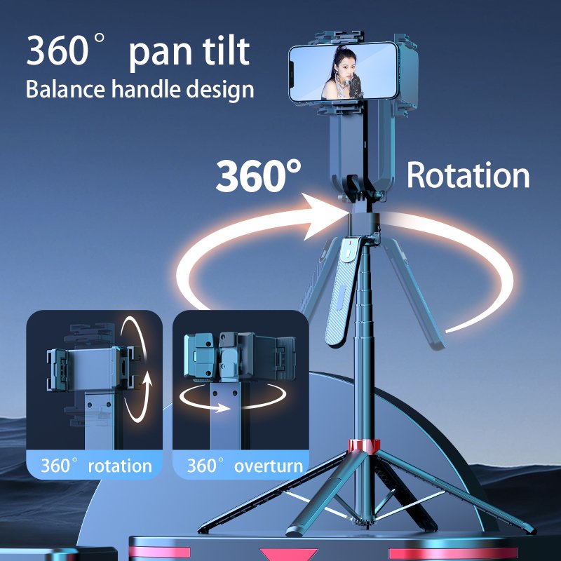 Portable Selfie Stick Camera Photo Phone Accessories Charging Battery 360 Rotate Phone Holder Tripod Stand for Sumsung