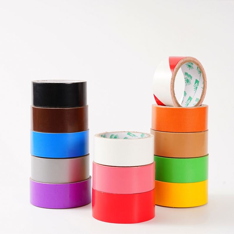 Factory Supply Double Sided Self-Adhesive Cloth Tape Colorful Crepe Paper Hot-Melt Glue Cross Weave Fiber Battery Accessories