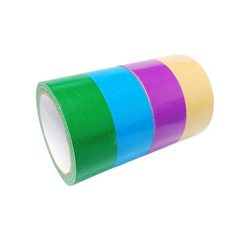 Factory Supply Double Sided Self-Adhesive Cloth Tape Colorful Crepe Paper Hot-Melt Glue Cross Weave Fiber Battery Accessories