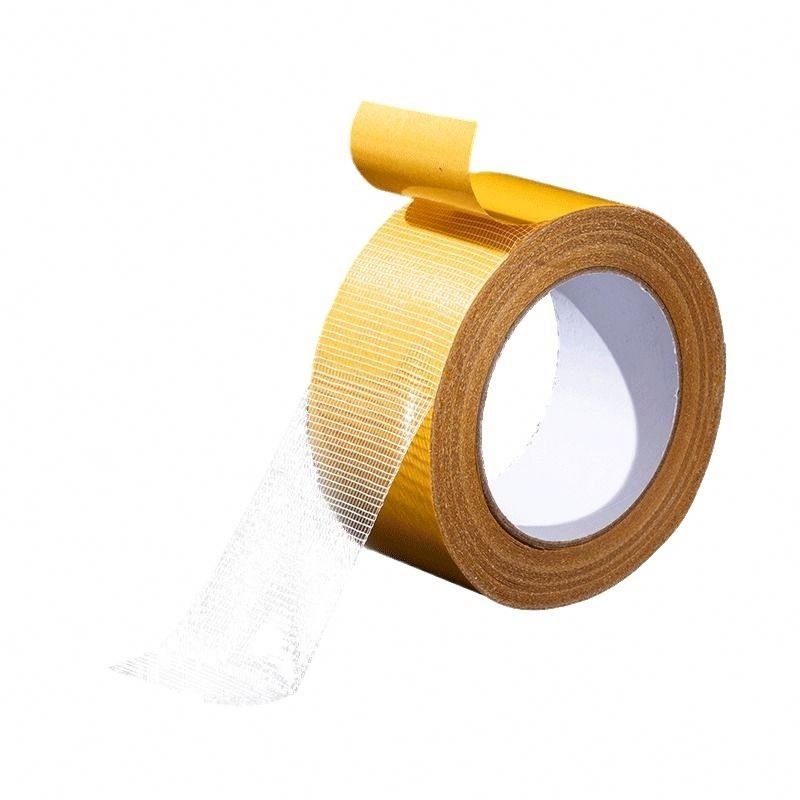 Factory Supply Double Sided Self-Adhesive Cloth Tape Colorful Crepe Paper Hot-Melt Glue Cross Weave Fiber Battery Accessories