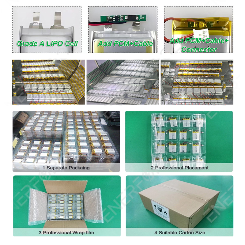 Enerforce Wholesale 3.7V Lithium Ion Li-Polymer 500mAh 1000mAh 2000mAh 5000mAh Pouch Long Life Lipo Batteries