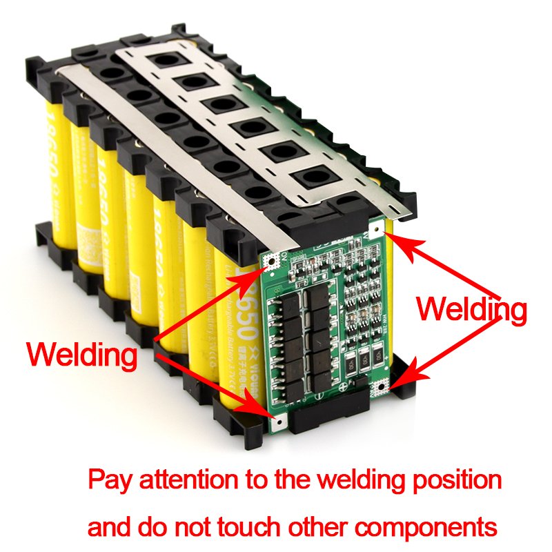 18650 Battery Box 12V7Ah Bracket Cells Spacer ABS Plastic Black Holder for Lifepo4 & Li-Ion Green Pack Accessory