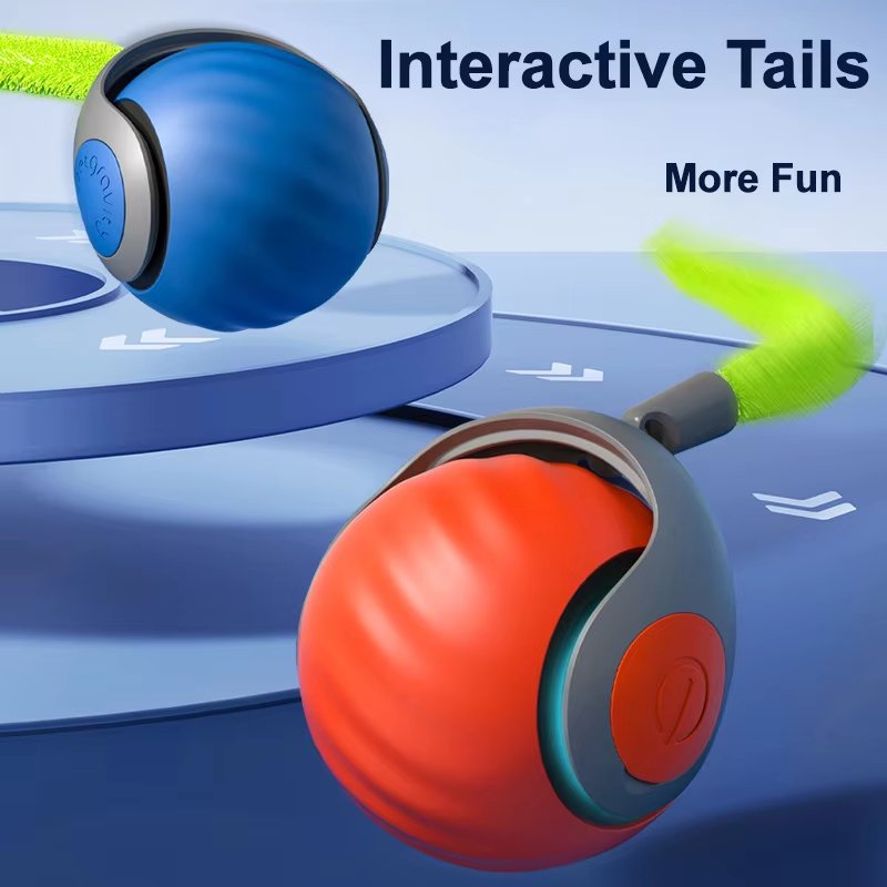 2024 YAOJI Interactive Cat Toys Smart Automatic Self Mobility Active Rolling Electric Cat Ball for Cats with Feather Teaser