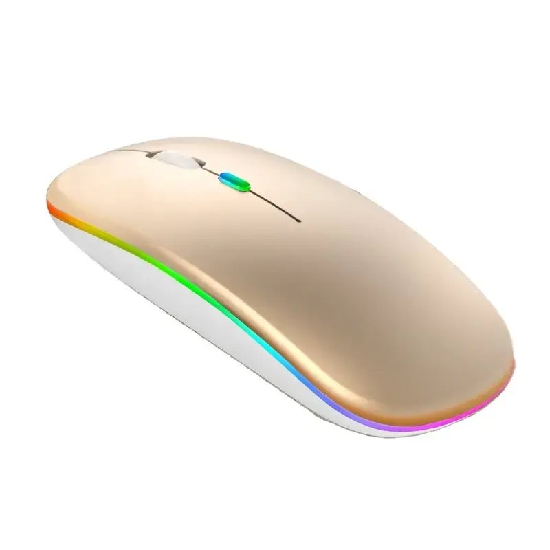 OEM RGB led Custom gaming computer accessories parts dual-mode silent bulk cheap inside battery USB wireless rechargeable mouse