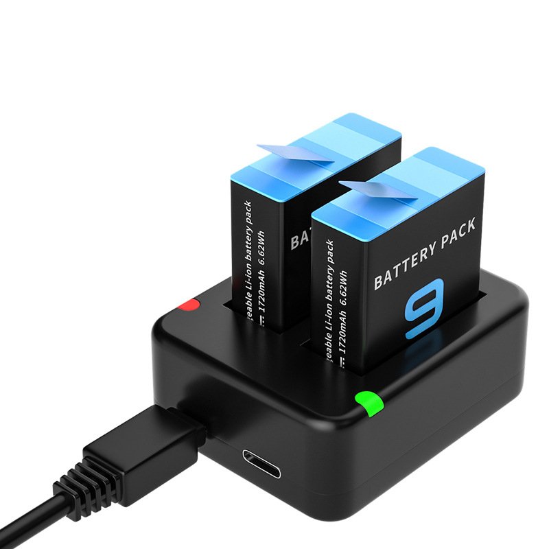 HONGDAK Portable Black Dual Port USB Action Camera For gopro Battery Charger for Hero 11/10/ 9/8/7