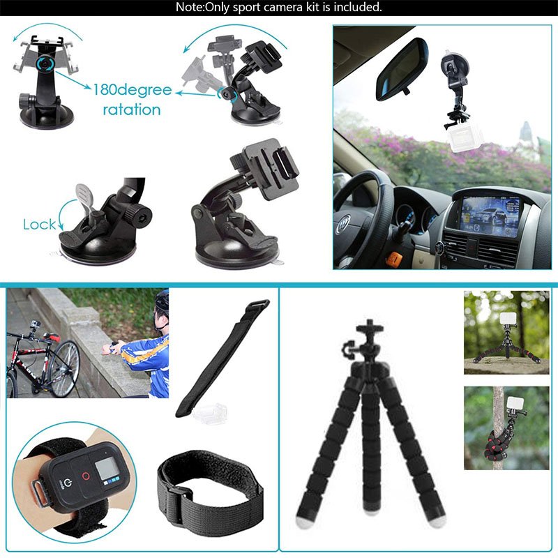120 in 1 Portable Action Sports Camera Accessory Battery Charger Waterproof Case & Video Bags Kit Camcorder Accessories