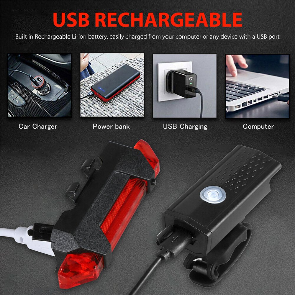 Customized Outdoor Riding Equipment USB Rechargeable Bike Light Led Waterproof Night Riding Lighting Bicycle Lights Accessories