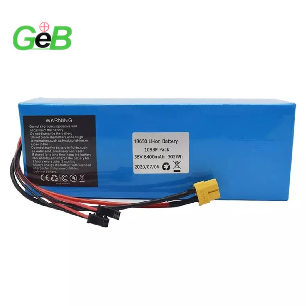 GEB Manufacturer Battery 36V 6Ah 7.8Ah 8.4Ah 9Ah 10Ah 10.5Ah 18650 10S3P Lithium Battery Pack with BMS Mobile Scooter 250W 350W